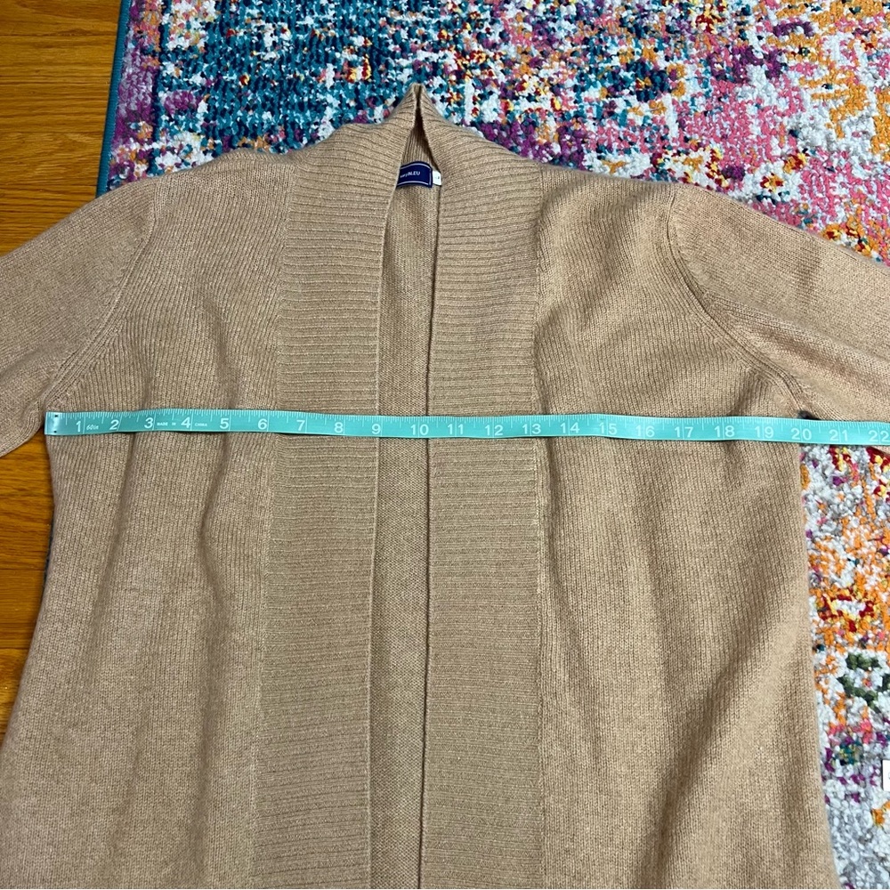NavyBLEU Cashmere Camel Open Front Cardigan - Picture 9 of 10